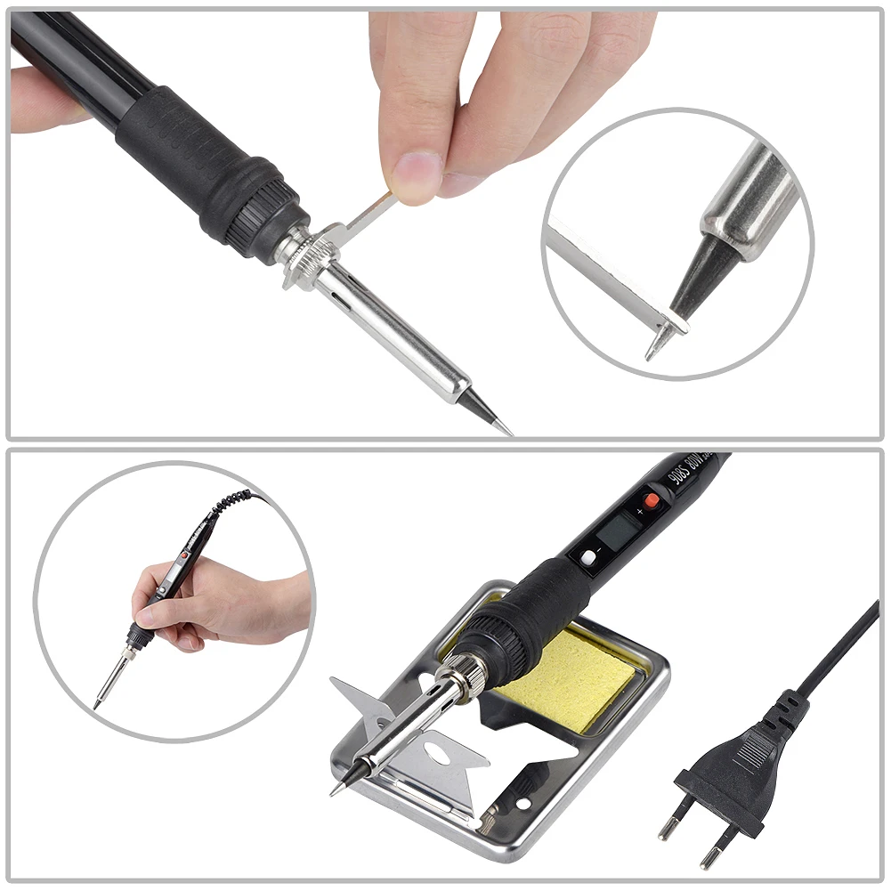 80W Electric Soldering Iron Kit Temperature Adjustable 220V 110V Welding Tools Set