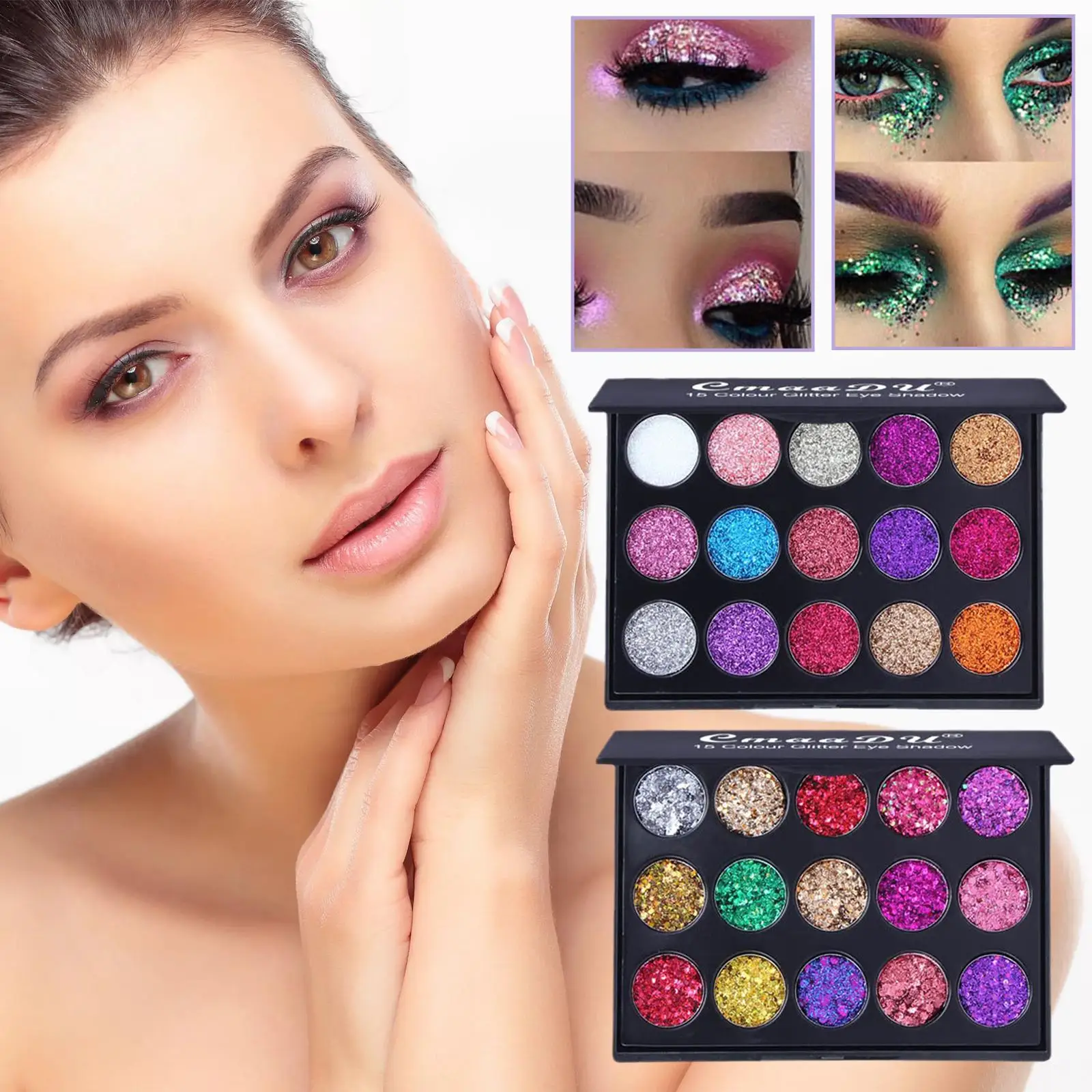 15 Color Glitter Eye Shadow Palette Kit Waterproof Lasting Punk Shiny