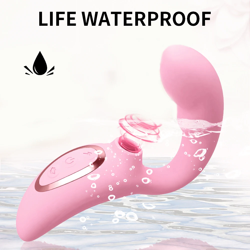 Clit Sucker Dildo Vibrator with Women's Stimulator Licking Nipple Suction Massager Heatable Vagina Masturbator Sex Toy for Woman — view 6