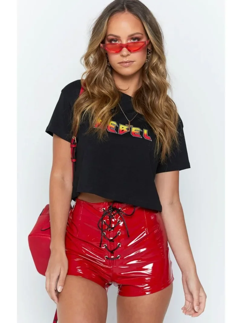 Sexy Porn Body Lingerie Women Pants Women's High Waisted PU Leather Pants Autumn Sexy Shorts Women Lingerie Catsuits