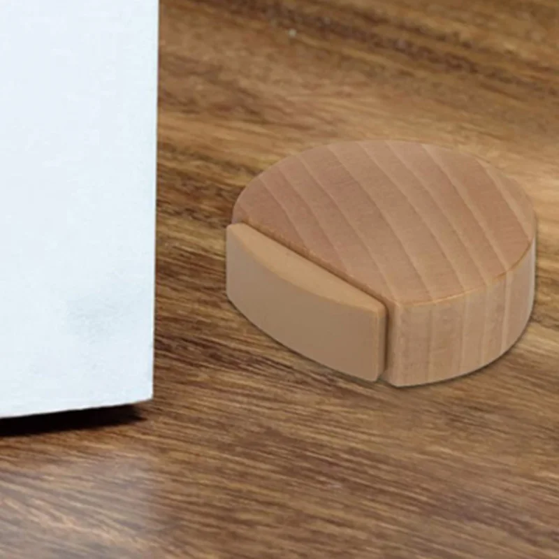 Door Stopper Wood Cylindrical Floor Mount Door Stop Bumper Non-magnetic Holder Catch Double-sided Adhesive Sheets Punch Free silicone door stopper,door stopper bumpers,door stopper,silicone rubber bumpers