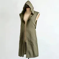 Pardessus médiéval pour hommes, tunique à capuche en lin, Cape Renfaire, cosplay LARP Ranger 5