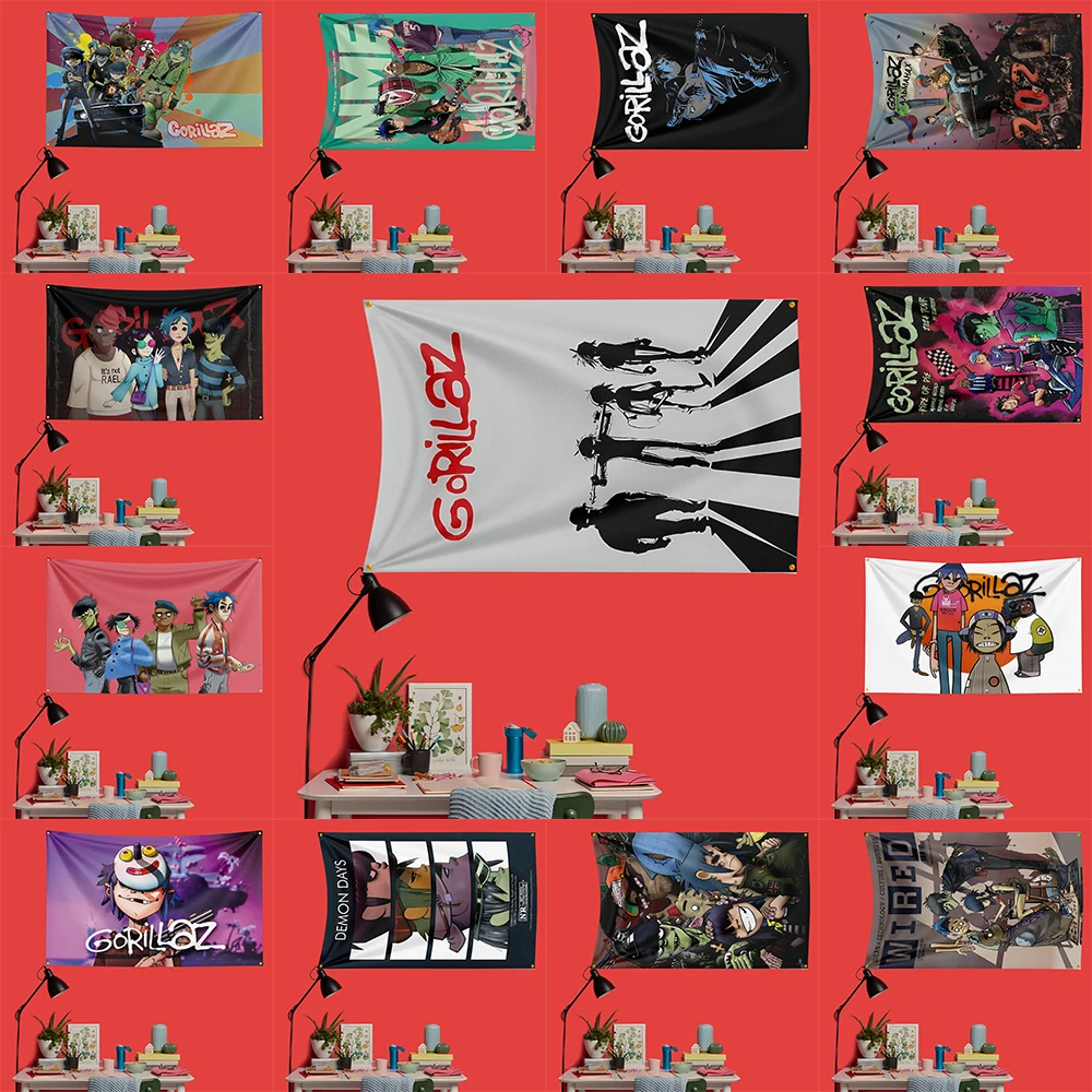 Gorillaz-Inspired Rock Music Flag - Large Decorative Banner