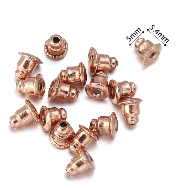 100-500pcs/Lot Rubber Ear Backs Stopper Earnuts Stud Earring Back Supplies For DIY Jewelry Findings Making Accessories Wholesale Rose Gold