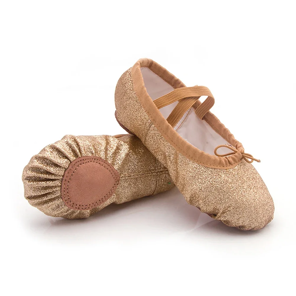 New Ballet Dance Shoes Yoga Gym Flat Slippers Glitter Pink Ballet Dance Shoes For Girls Children Women Teacher