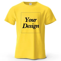 Personalized 100% Cotton Custom Design T-Shirt - Unisex Short or Long Sleeve - 3XL (Yellow)