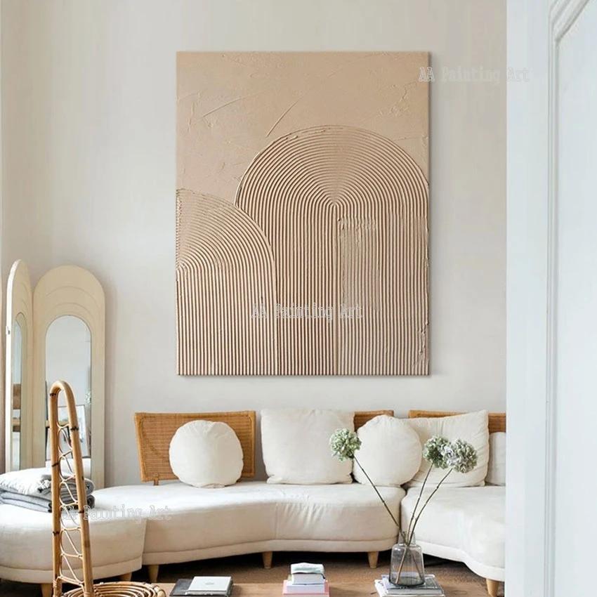 Handmade Oil Painting 3D Lines Acrylic Art On Canvas