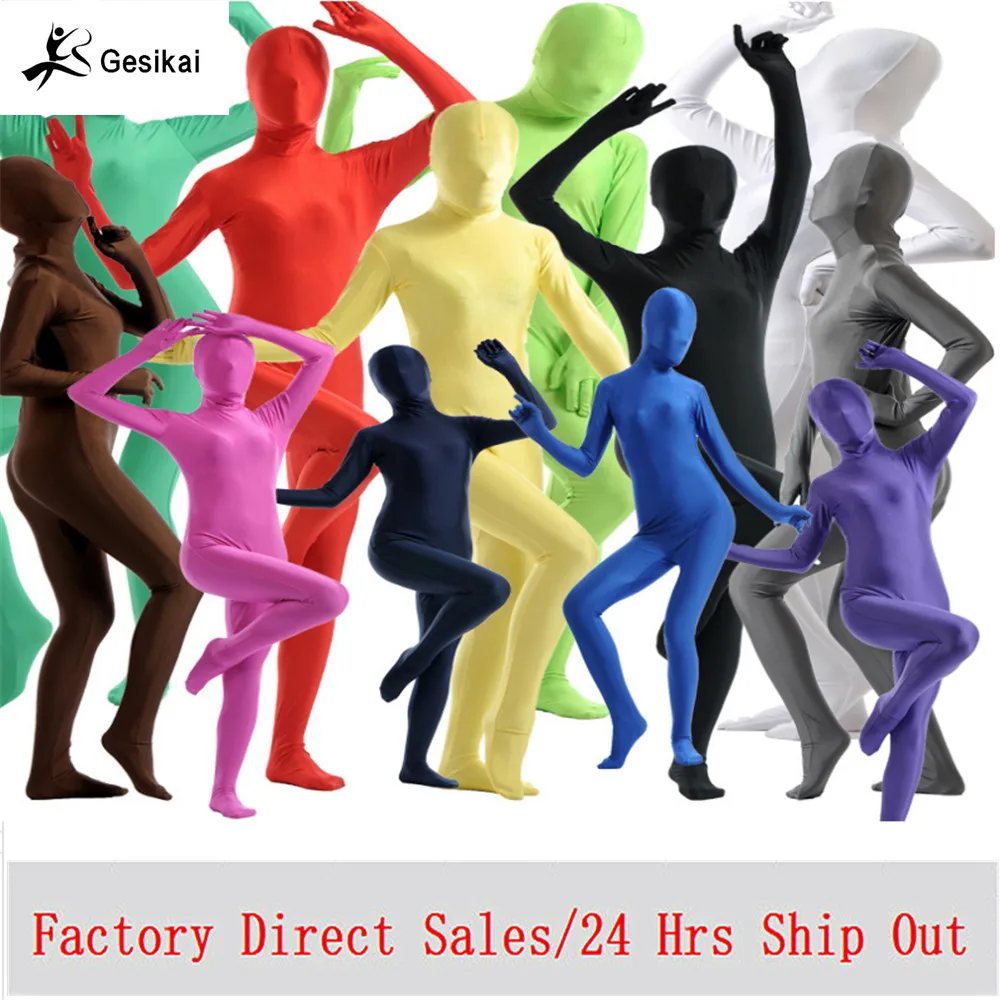 Cosplay Costume Adult Full Body Zentai Suit for Halloween Women Second Skin Tight Spandex Bodysuit