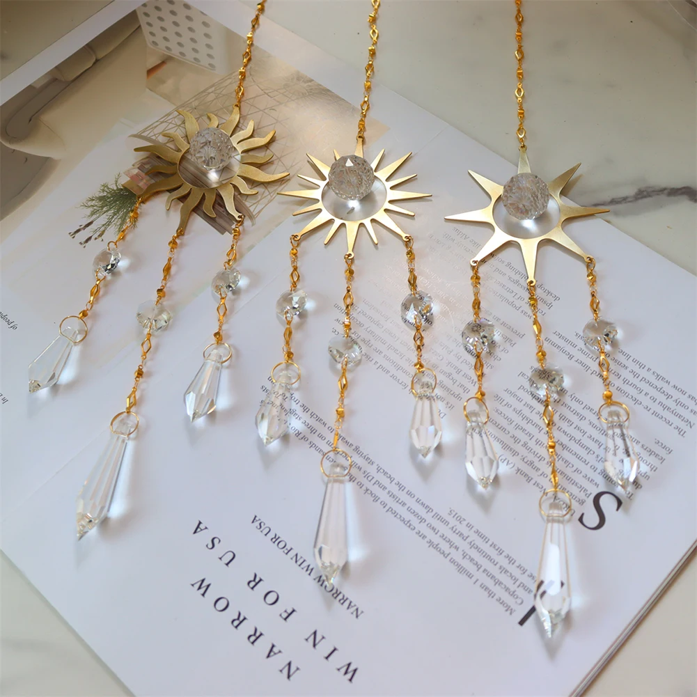 Description Picture 3 of itemCrystal Prisms Light Catcher Hexagon Wind Chime Hanging Pendant Sun Catcher Summer Gift Windchimes for Home Garden Decoration