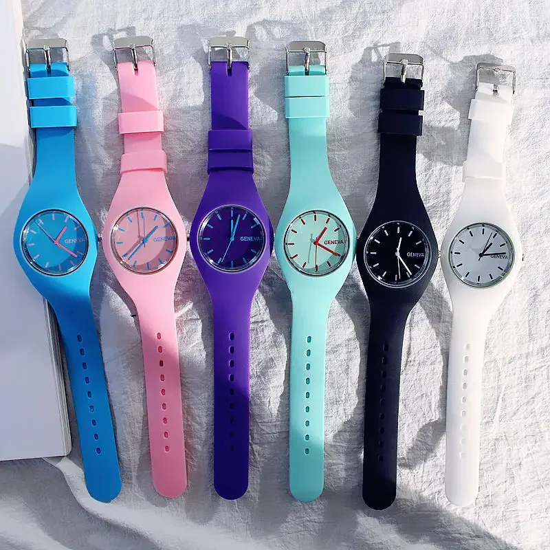 Moda Gelatina Orologio In Silicone Donna Casual Ginevra Orologi Sportivi Reloj Mujer Orologio Da Polso Al Quarzo Vendita Calda Orologio Da Uomo Reloj 