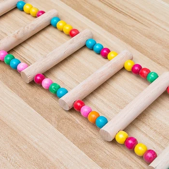 L Size 10 Ladder Pet Birds Swing Wooden Bridge Ladder Climb Cockatiel Parakeet Budgie Parrot Toy Wood Ladder 5