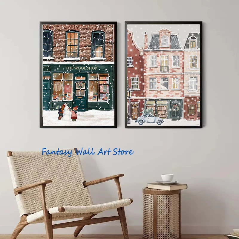 Christmas Bakery Wool Shop Painting 3