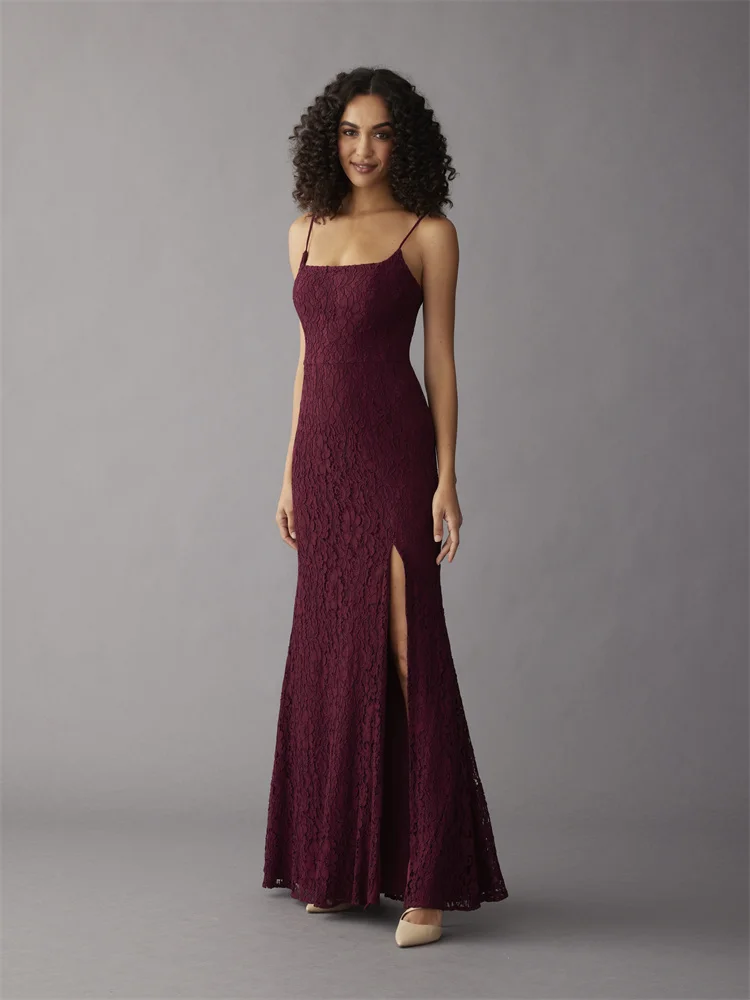 

Lace Evening Dress Women Sleeveless Long Dresses Off Shoulder Mermaid Party Dress 2024 New Prom Cocktail Gown فساتين الحفلات