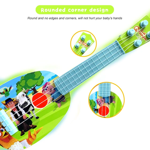 La Granja De Zenon 32CM Mini Size Ukulele Musical Instruments Toys For Children Beginner Small Guitar Toys Zenon Farm Toys 3