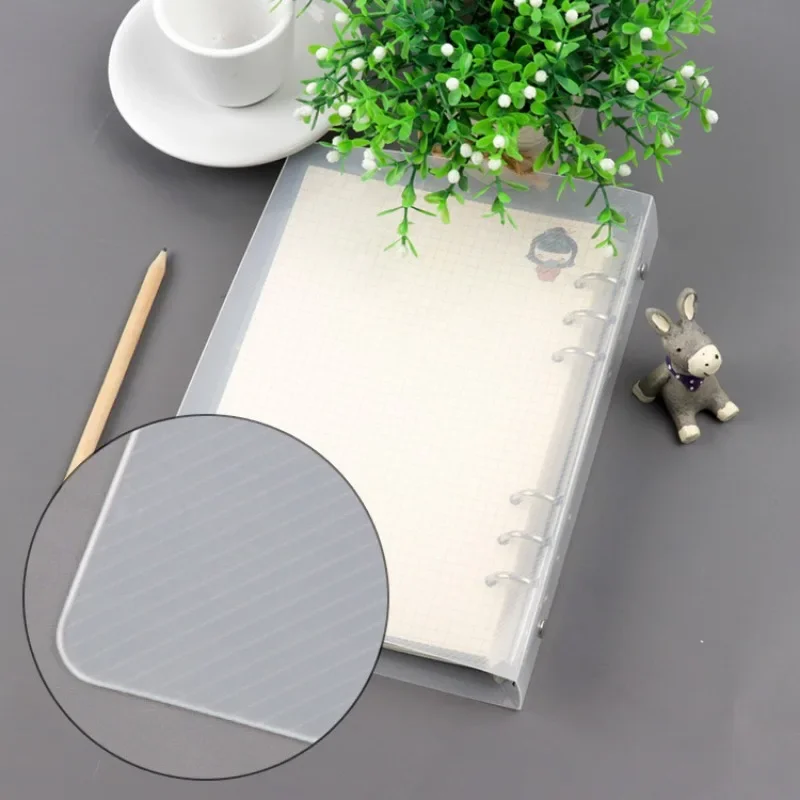 

Creative transparent twill pp binder shell a6 a5 six-hole b5 nine-hole folder Notebook Loose Leaf Ring Binder Planner