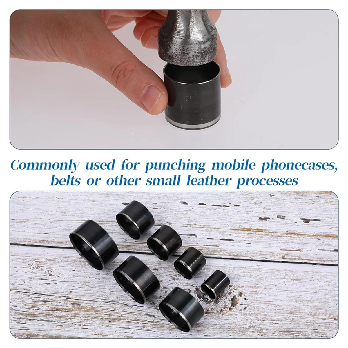 7 Sizes Hole Punch Set Leather Circle Cutter Tool Set Round Hole Punch 20mm-50mm Hollow Cutter Tool