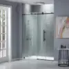 Frameless Sliding Shower Width Height Clear Tempered Glass Black Finish Designed for Smooth Door Closing Anti splash threshold 6