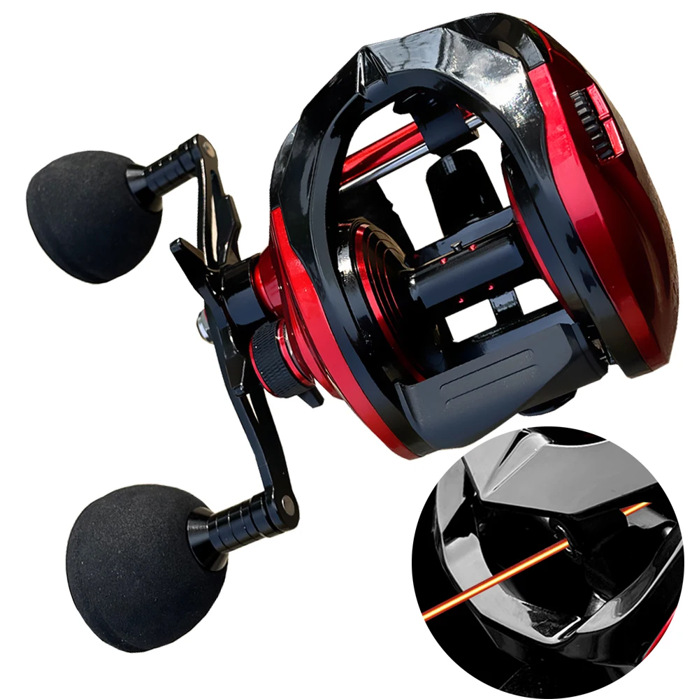 Carrete de pesca profesional de 15Kg, carrete de Baitcast, juego grande, Baitcasting, Jigging, 8 + 1 BB, 6,4: 1, freno magnético para lubina