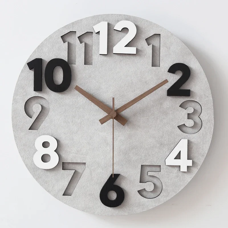 3d Wall Clock Wood Clock Big Numerals B  