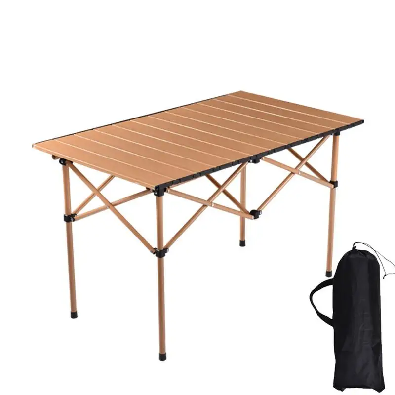 

Portable Camping Table Foldable Outdoor Desk Collapsible Car Table For BBQ Garden Backyard Roll Up Table Carrying Bag For Yard