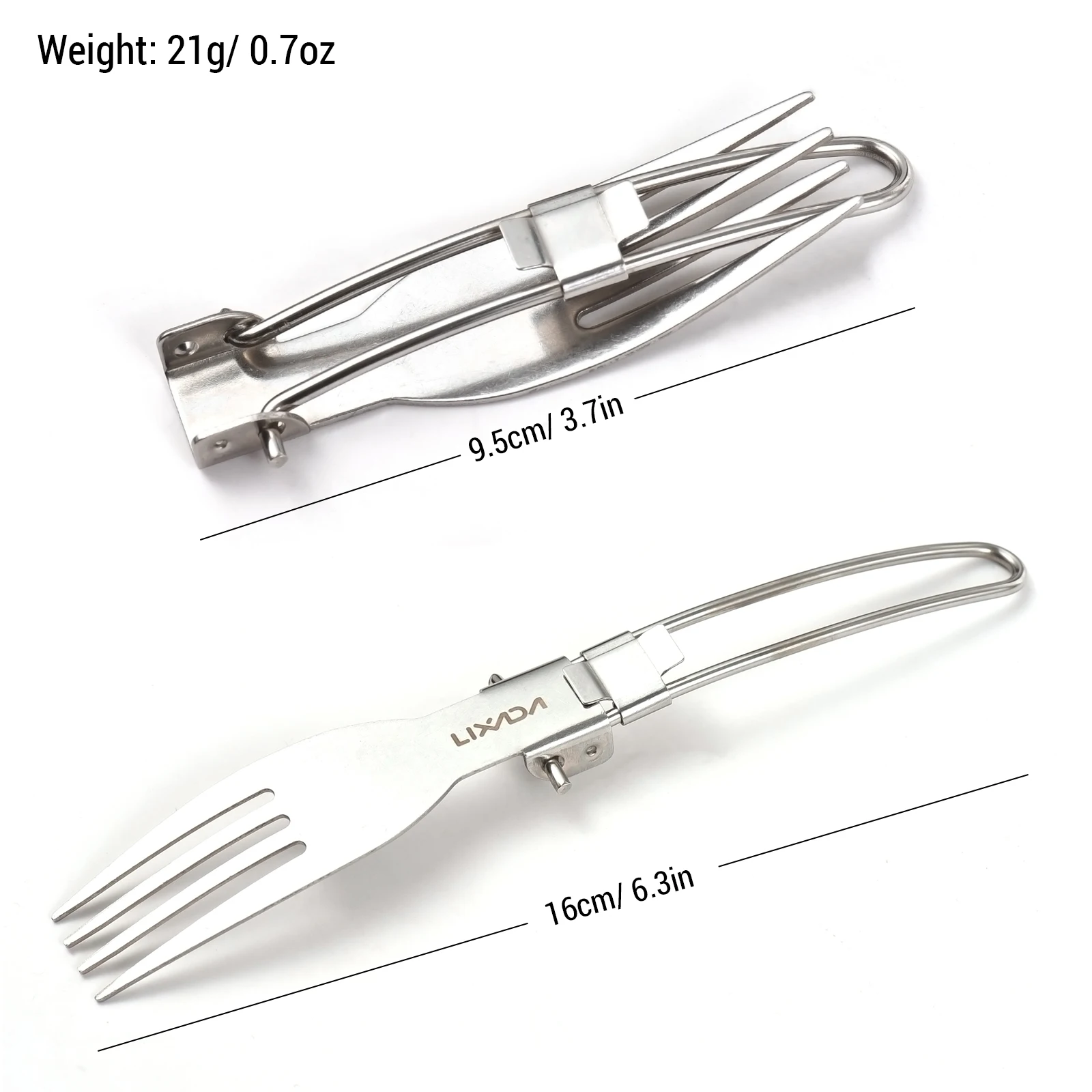LIXADA Folding Camping Utensils Set Portable Stainless Steel Foldable Spoon Fork for Camping Hiking Picnic Travel Tableware