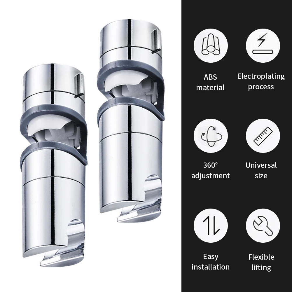 Description Picture 4 of item2pcs No Drilling Rustproof Universal Home Hotel For Slide Bar 360 Rotation Decorative Shower Head Holder Bathroom Replacement