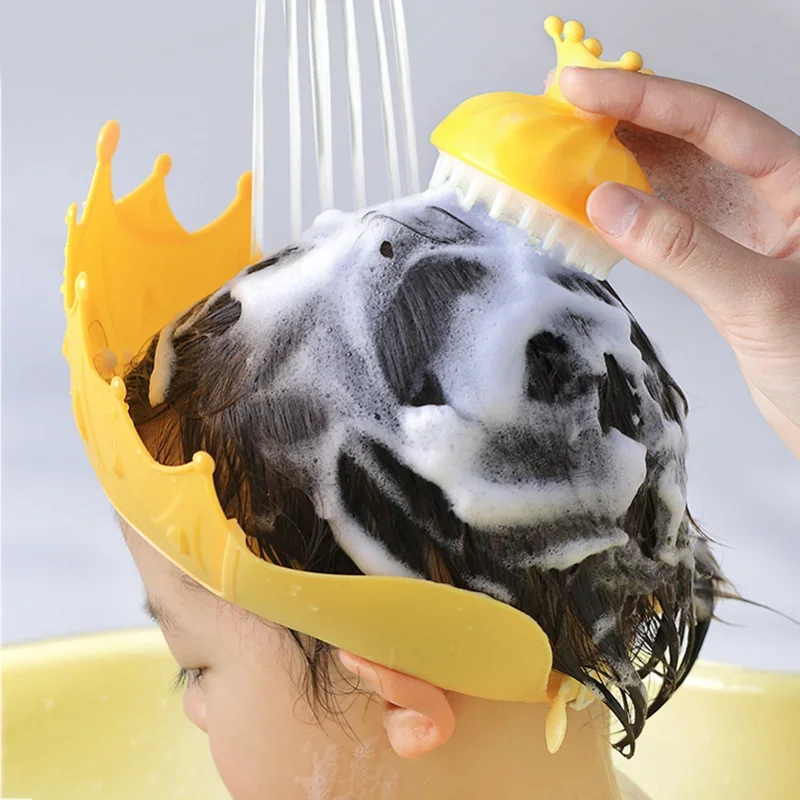 Baby Bath Caps Toddle Shampoo Cup Crown Children Bathing Bailer Baby Shower Spoons Child Washing Hair Cup Kids Bath Tool hair wash hat shampoo shower cap hair washing cups shampoo rinse cup