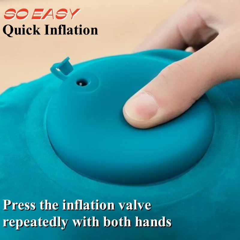 Inflatable Pillow Camping Pillow TPU Press Type Air Pillow Milk-Silk Neckrest Portable Office Sleeping Travel for Car Plane Camp