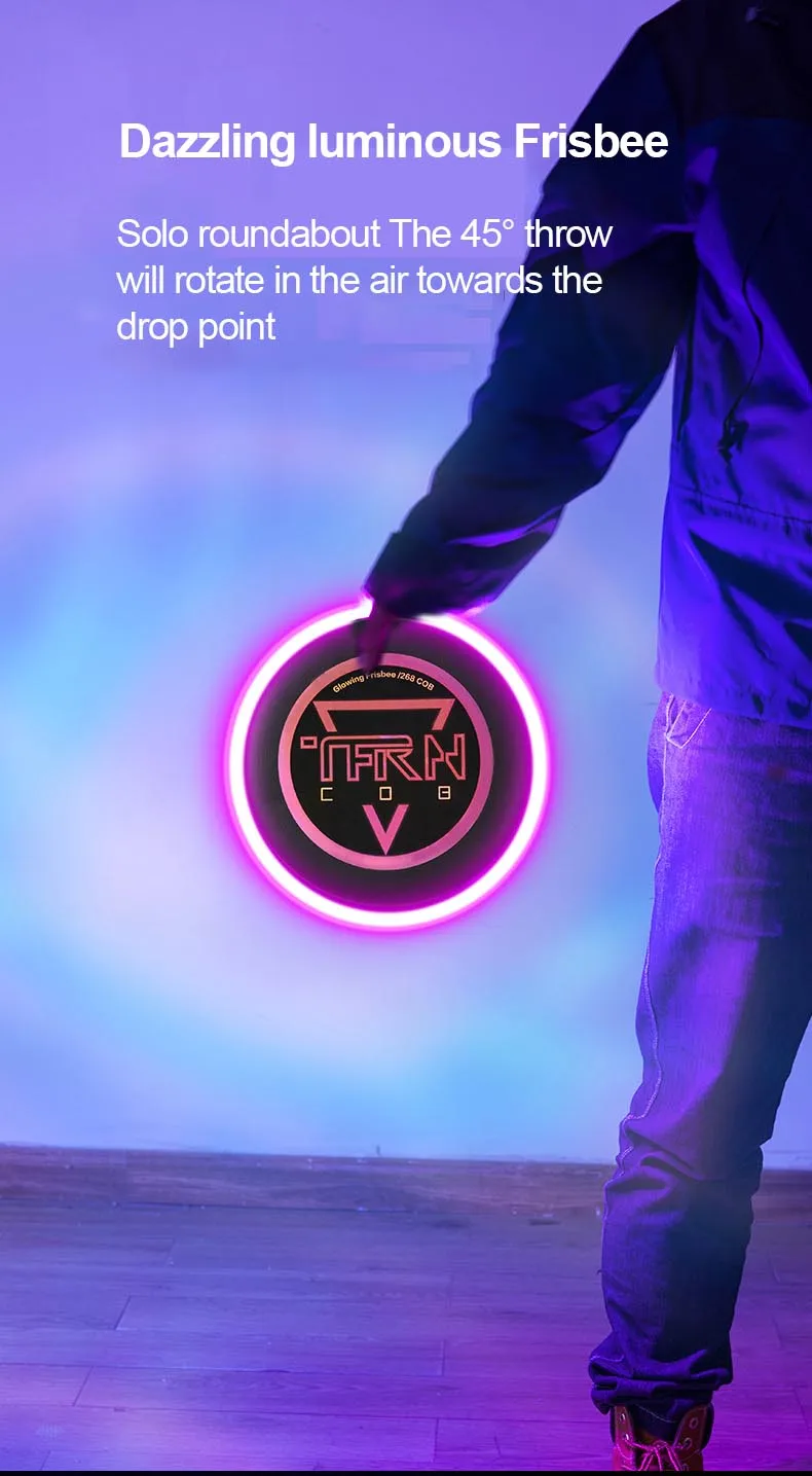 2023 מכירה לוהטת Led זוהר עף דיסק חיצוני חוף עגול ספורט מעופף דיסק לילה ספורט רצועת אור מקור קיצוני צעצוע חדש