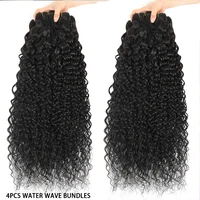 Extensions de cheveux humains brésiliens naturels ondulés (Water Wave) de 24, 26, 28 pouces, bouclés profonds, pour femmes noires, vente en gros 6