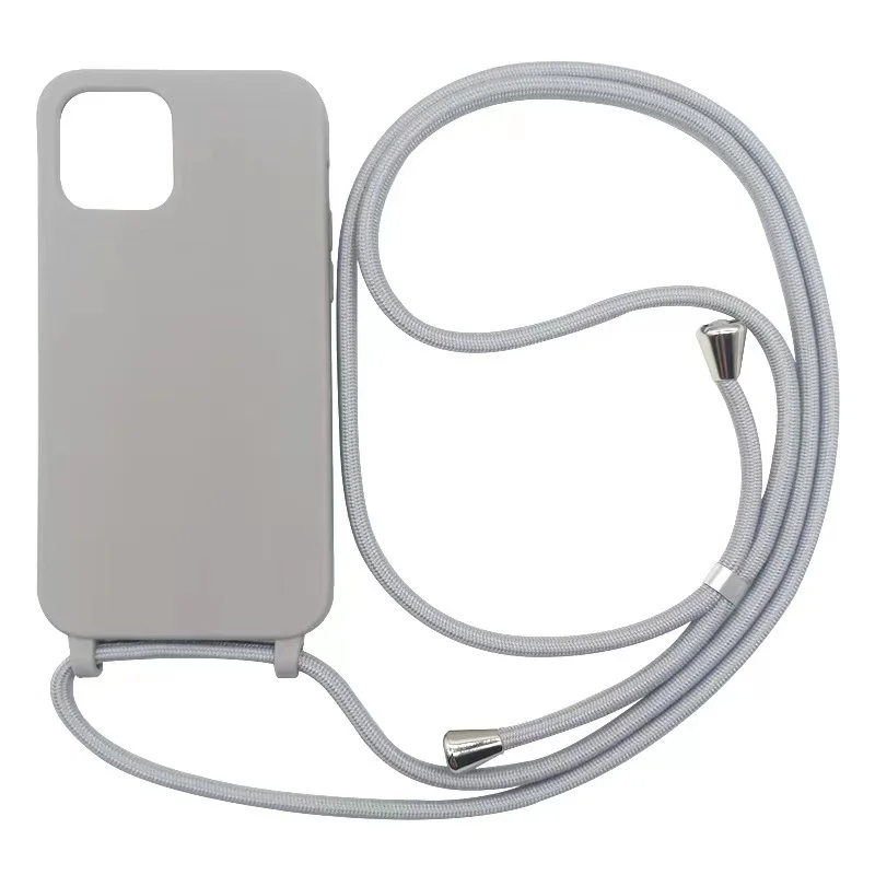 Liquid Silicone Crossbody Lanyard Phone Case with Hang Strap Rope Cover