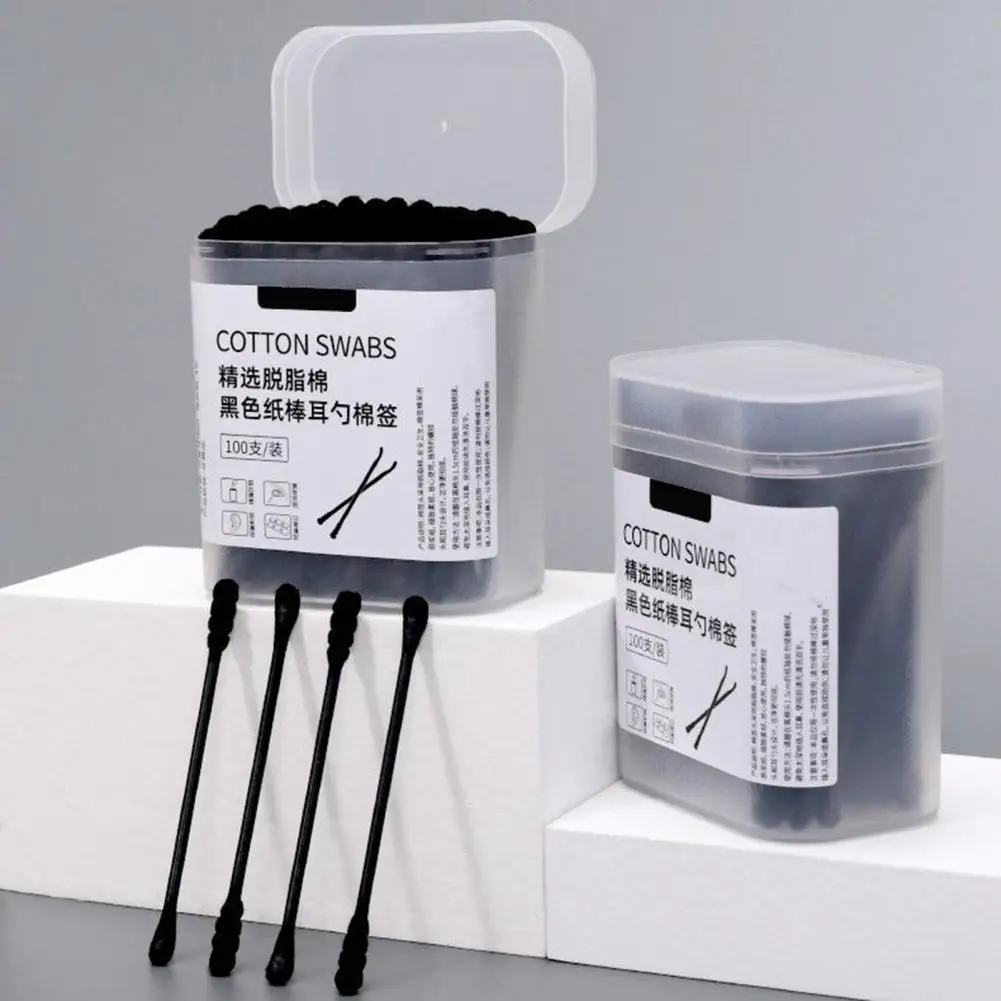 

1 Box Cotton Swab Dual Head User-friendly Plastic Ear Cleaner Swab Eyelash Cotton Bud Makeup Tools Home Supplies
