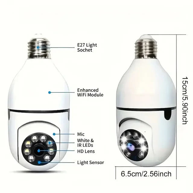 5G Double Band 2MP E27 Bulb Camera 4X Digital Zoom AI Human Motion Detect Full Color Night Vision Surveillance Camera APP Yiiot 6 5G Double Band 2MP E27 Bulb Camera 4X Digital Zoom AI Human Motion Detect Full Color Night Vision Surveillance Camera APP Yiiot 6