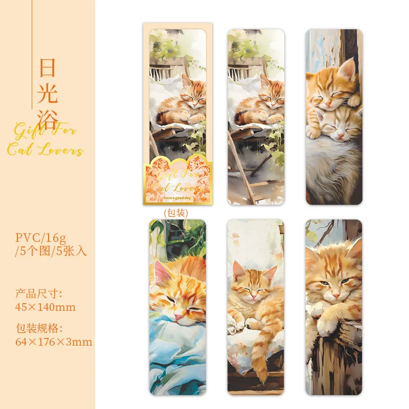 thumbnail image 1 of 5 uds./paquete de marcadores de gatos, lindos marcadores de página con forma de gato, clips de página, marcapáginas para estudiantes, profesores, escuela, hogar, oficina, lectura, papelería, 1 of 5