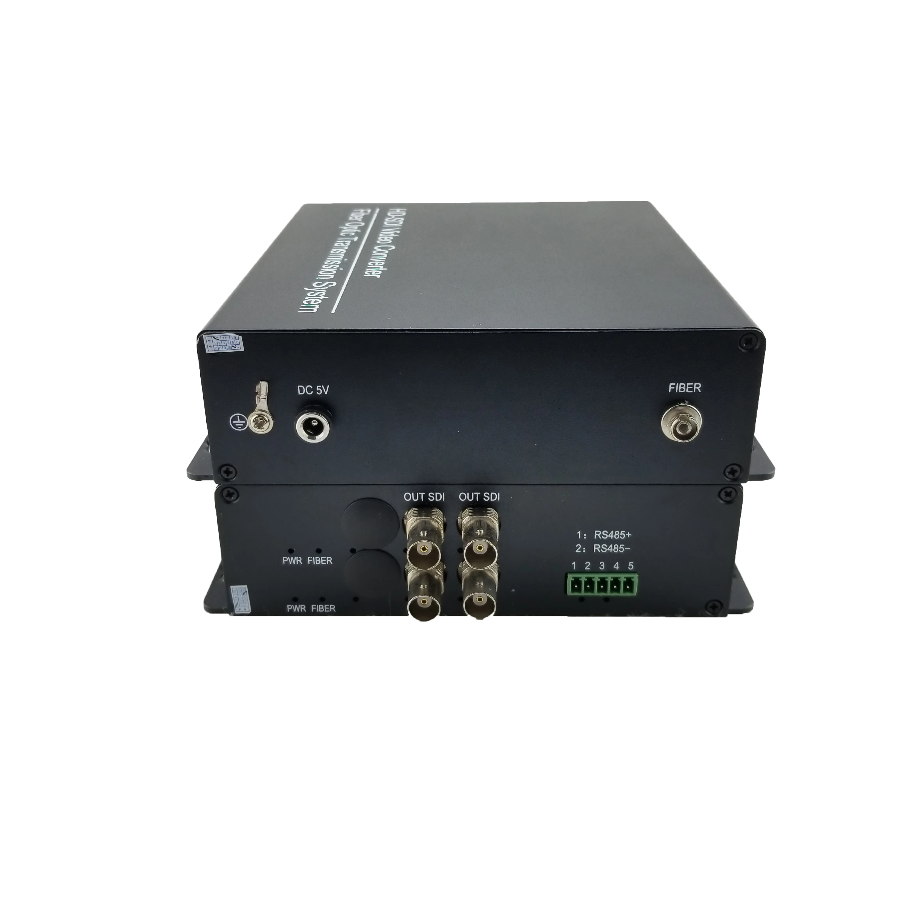 4channels HD-SDI forward video fiber converter  with embedded audio + 1 x return RS485 data 4 channels sdi over fiber optic media converters video audio rs485 data 10 100mbps ethernet to fiber transmitter and receiver