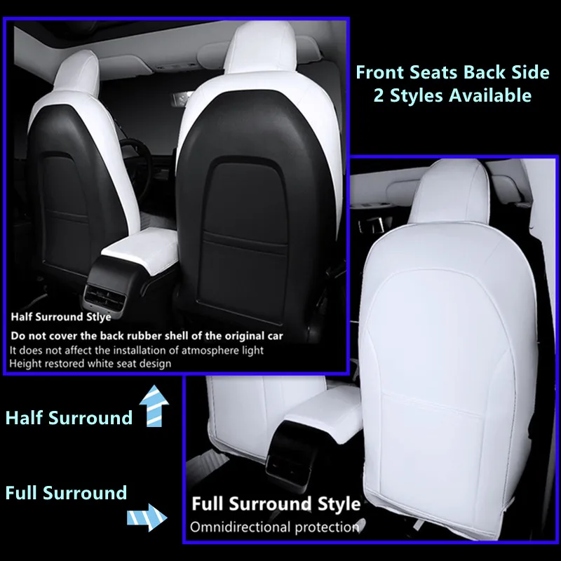 For Tesla Model 3 Y X S Seat Cover 8 Grade Anti Fouling Nappa Leather White Full Surround Solvent Free Car Interior Accessories - Image 2