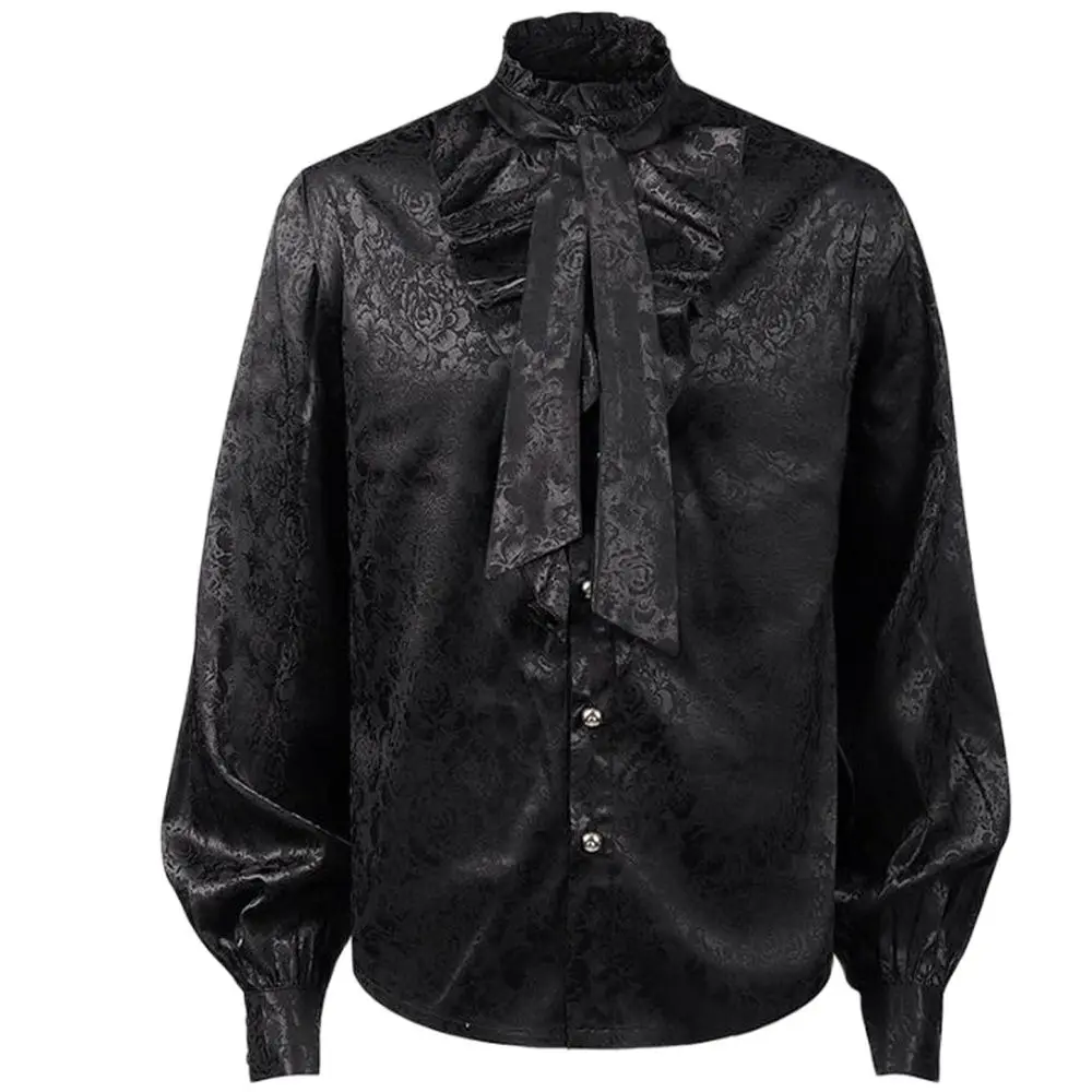 

Mens Steampunk Vintage Shirt Medieval Victorian Renaissance Gothic Ruffled Shirt Drama Stage Men Long Sleeve Viking Costume Tops