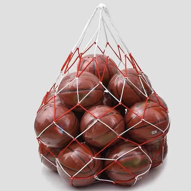 x1 Handheld Large Capacity Basketball Storage Mesh Bag Golf Volleyball Strong Weight Capacity Bold Football Net Bag Sports Goods 6