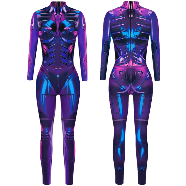 Robot Punk Gothic Jumpsuit Catsuit