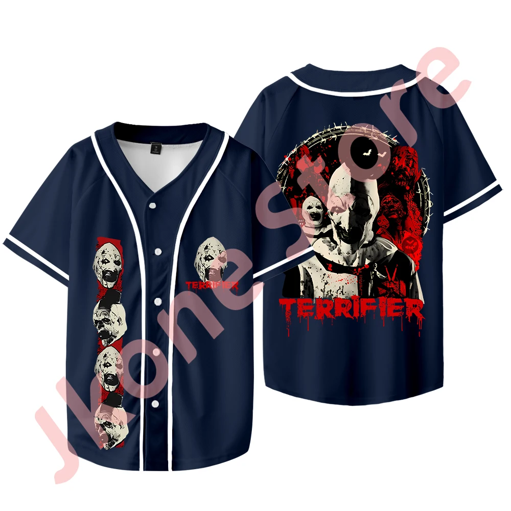Terrifier Kill T-shirts Halloween Horror Movie Merch Baseball Jacket Cosplay Women Men Fashion Casual Short Sleeve 2
