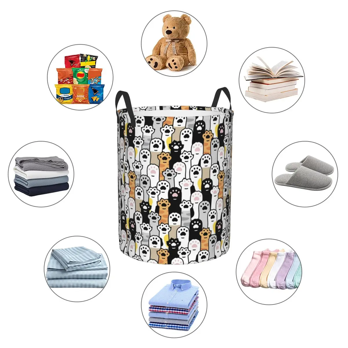 Cute Creative Cat Laundry Basket Collapsible Large Clothing Storage Bin Baby Hamper