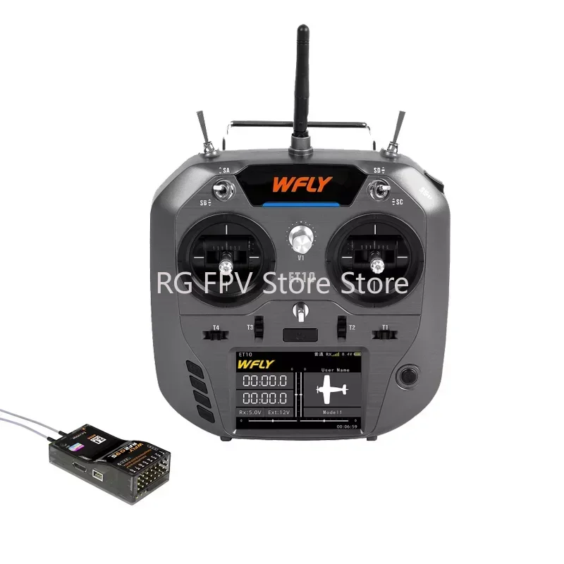 

WFLY ET10 RC Transmitter 10 Channels RC Radio Nano Or Micro Interface Support CRSF ELRS HF Head OR Hall Sensor Gimbal For Fi