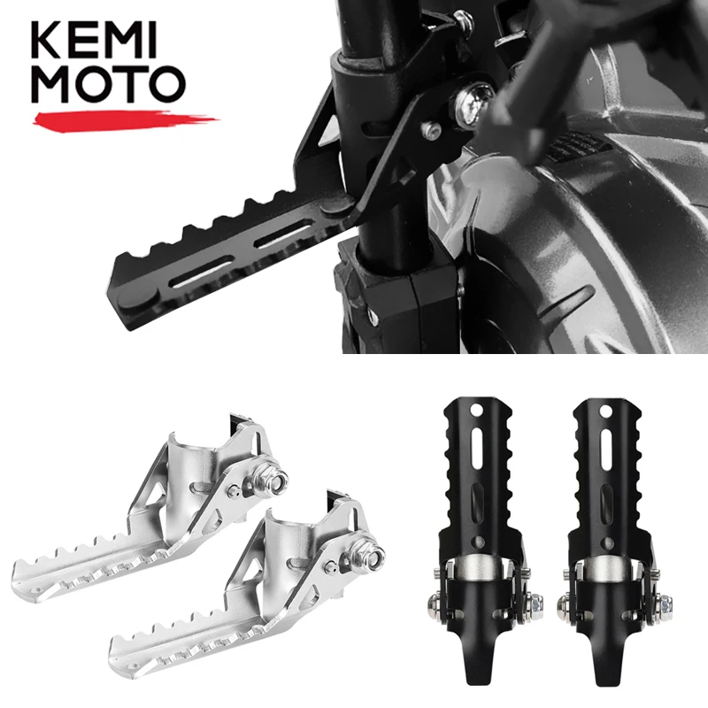 Motorcycle Highway Front Foot Pegs Folding Footrests Clamps 2225mm For