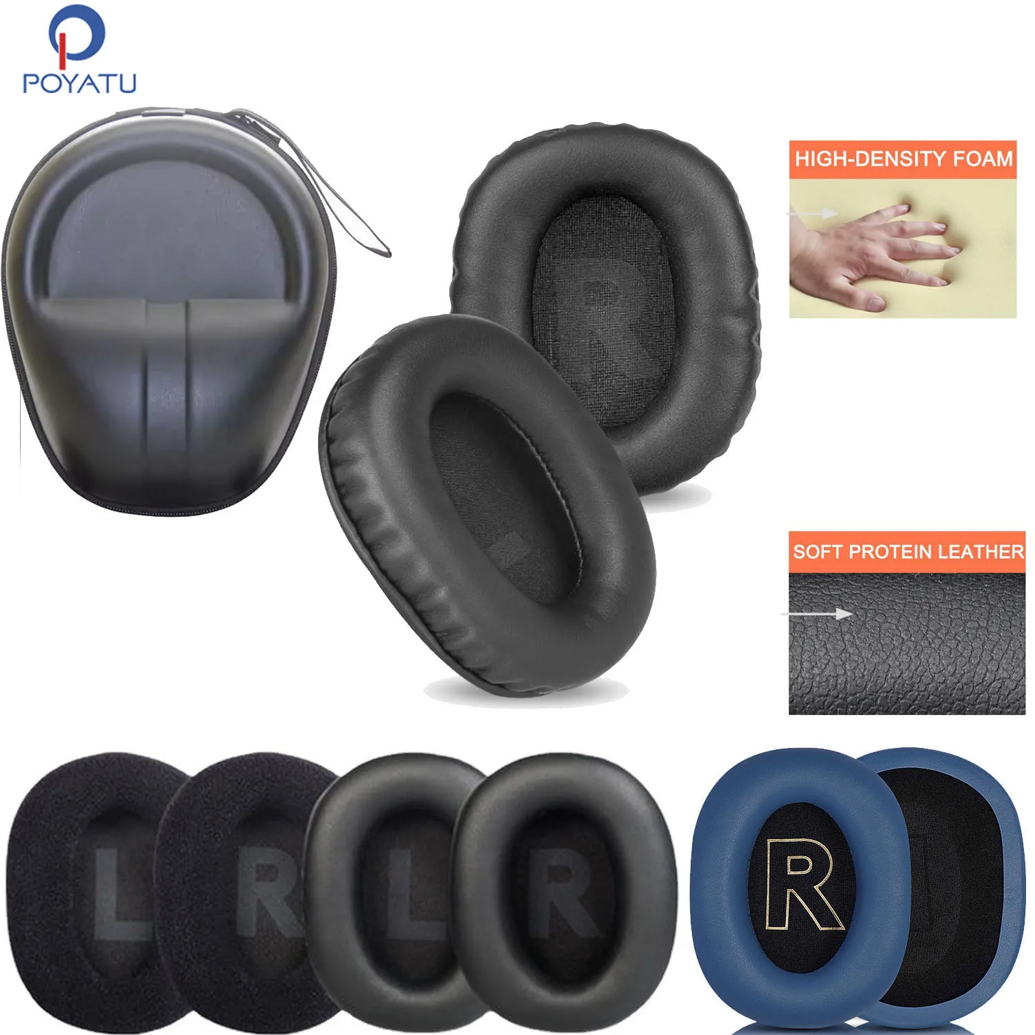 Earpads for Skullcandy SLYR Wired / Pro Wireless /PLYR Headphones Memory Foam Ear Pads Cushions Earmuff & Headphone Case