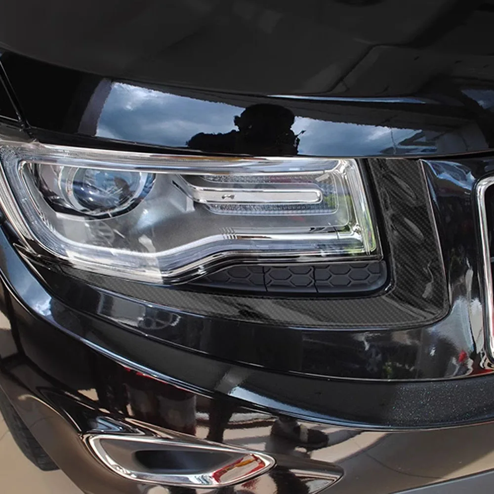 Front Head Light Lamp Eyelid Eyebrow Decoration Cover Trim Car Exterior Accessories for Grand Cherokee 2014 2015