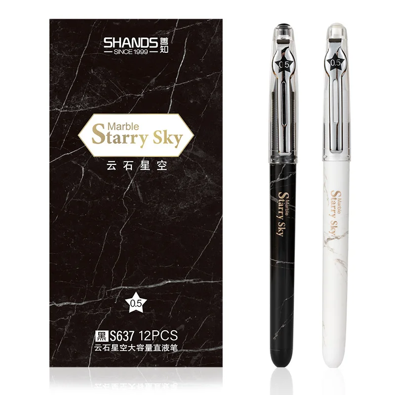 

Cute Marble Starry Sky Simple Black Ink Gel Pen Kawaii Quick Drying Neutral Pen Journal School Office Supplies Stationery