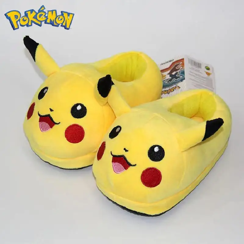 

Pokemon Pikachu Plush Cotton Shoes Creativity Autumn and Winter Household Keep Warm Cotton Slippers Kawaii Girl Birthday Gift