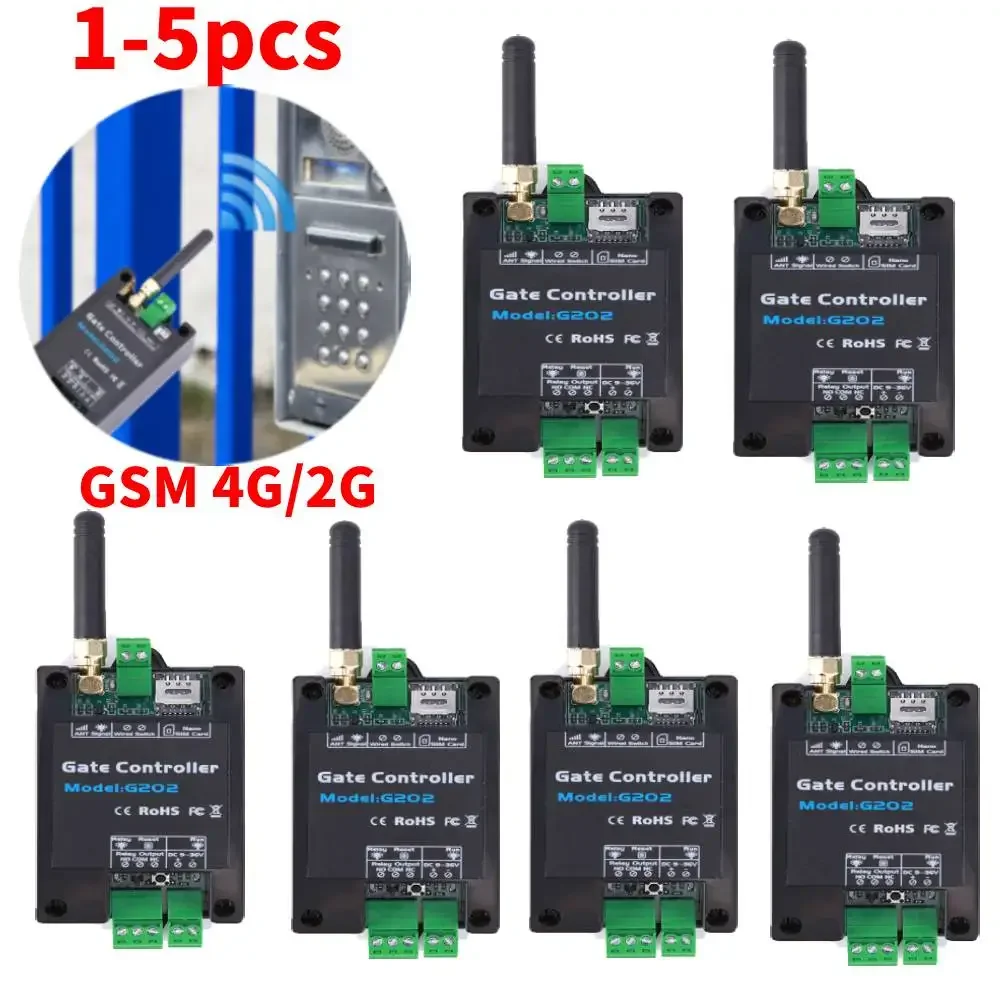 GSM Gate Controller, G202 4G GSM Wireless Gate Opener Relè Telecomando di Accesso Porta Interruttore di Ricambio