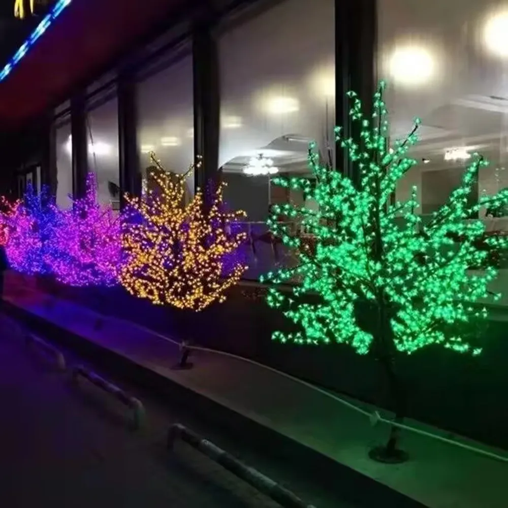 

2.5M Height Christmas Decoration LED Cherry Blossom Tree Simulation Peach Flower Landscape Lights For Outdoor Wedding Event