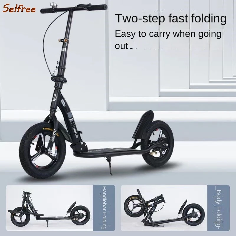 Selfree Folding Scooter Teenagers Over 10 Years Old And Adults Portable Two Wheeled Commuting For School Commuting Non-electric folding scooter